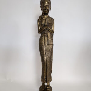 Lovely Vintage Brass Sawasdee Women Statue, 35"H, PA6490MS