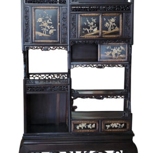 Antique Japanese Meijing Shibayama Cabinet Etagere, 79.5″H, PA6606BA