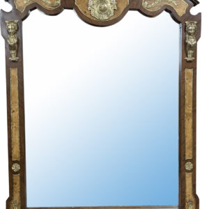 Large Burl and Walnut Regency Mirror, Early 20th Century, 61" x 47.5", PA6601