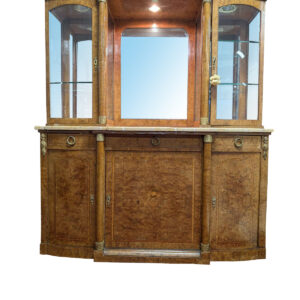 Antique French Style Marble Top Converted Sink, Lighted, Burlwood, 76"H, PA6651CG