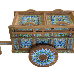 Vintage Sarchi Oxen Cart, Drink Cart, Hand Painted, 27"W, PA6705