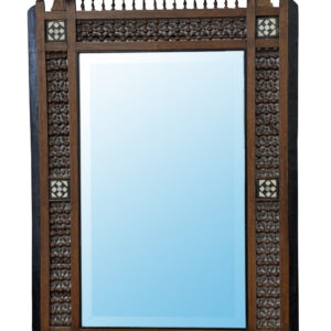 Antique Moroccan Wood/Inlaid Bone Mirror, 38"H, PA6707