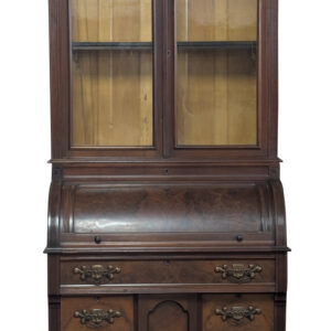 Antique Eastlake Cylinder Bookcase Secretary, Walnut, PA6711