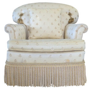 Vintage English Style Rolled Armchair, 32"H, Yellow, PA6742