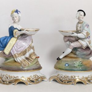 Pair of Porcelain Meissen-Style Sweetmeat Dishes, 10.5"H, PA6762DL