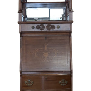 RARE Vintage Narrow Inlaid Secretary Etagere, Mahogany, 78"H, PA6784JH