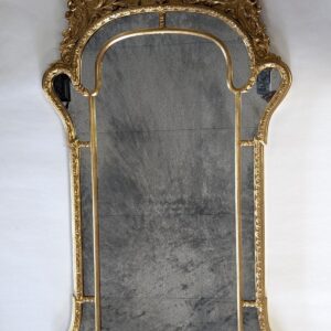 Vintage Italian Gold Gilt Hand Carved Wood Regency Mirror, 54"H, PA6792JH