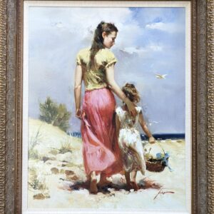 Pino “Seaside Walk”, Giclee on Canvas, Signed, Numbered, 36"x28", PA6795