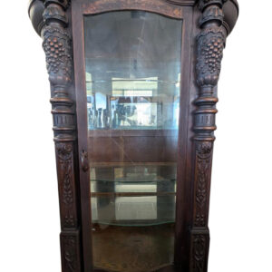 Antique Serpentine Bow Front China Display Cabinet, Oak, Circa 1800's, PA6855
