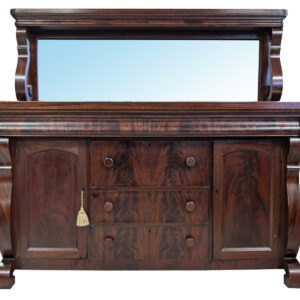 Antique American Empire Berkey & Gay Server, Mirror, Mahogany, 66"W, PA6865