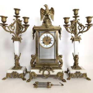 19th Century French Clock and Candelabra Set, 18H", PA6804