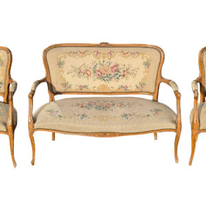 Antique 3 Piece Louis XV Style Carved Walnut Parlor Suite, PA6874KD