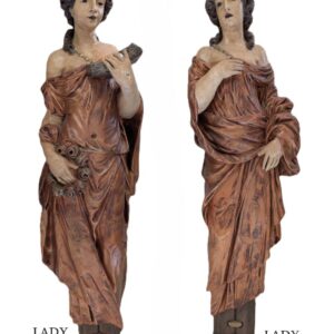Stunning Pair of Vintage Lady Figural Wall Statues, 60"H, PA6911CK