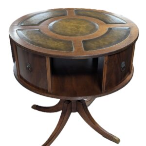 Antique Leather Top Mahogany Rotating Library Table, 29.5″H, PA6897RH