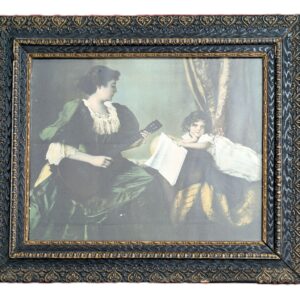 Vintage Framed Print, Lady, Child and Guitar, 16x20, PA6899CM