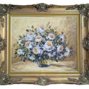 Vintage Framed Floral Oil on Canvas, Signed Georgia ?, 20x24, PA6901CM