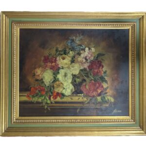 Heinrich Garossa, Floral Still Life, Signed, Oil On Canvas, 24.25x30.25, PA6903CM