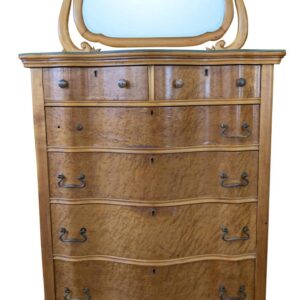 Antique French Provincial Burlwood Dresser with Mirror, 70"H, PA6932FC