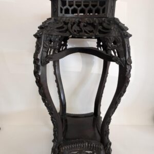 Late Qing Dynasty Chinese Carved Hardwood Plant Stand, 32"H, PA6940FC