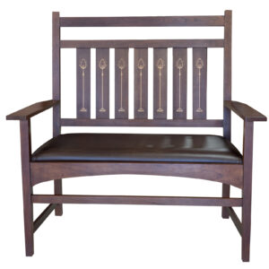 Stickley Harvey Ellis Settee, Inlaid, Cherry Wood, 44"W, PA6952JE