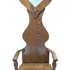 Antique Quarter-Sawn Oak Hall Tree/Telephone Bench, 75"H, PA6948JE