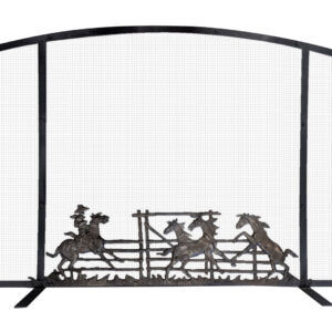 John B. Mortensen Western Motif Fireplace Screen/Fireguard, 62"W, PA6965JE