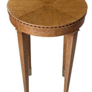 Round Neoclassical Inlaid Maple Side/End Table, 26"H, PA6983TF