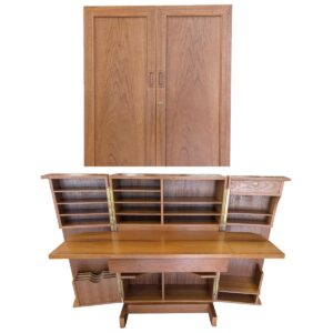 Mid Century Modern Danish Teak "Magic Box" Secretary, 45"H, PA7021BM
