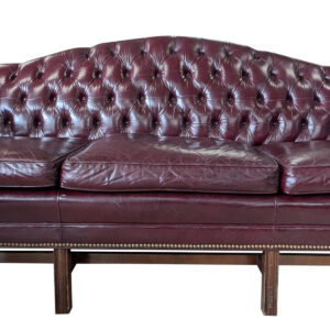 Leathercraft Burgundy Leather Chesterfield Sofa, 89"W, PA7002TF