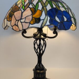 Floral Stained Glass Table Lamp, 28"H, PA7016BDT