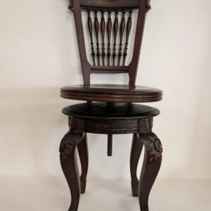Antique Victorian Adjustable Piano Chair, Walnut, 38.25"H, PA7046